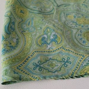 Silk skirt with paisley print, blue, green, yellow